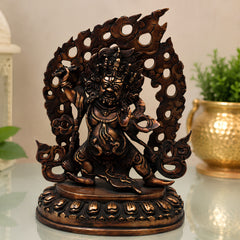 Handcrafted Brass Vajrapani Idol for Spiritual Protection, Meditation &amp; Temple Decor, Gold, 12.5 Inch, 1 Piece