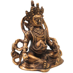 Brass Kubera Idol for Wealth, Prosperity, Vastu &amp; Home Temple Decor, Gold, 6.5 Inch, 1 Piece