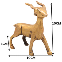 Handcrafted Brass Deer Sculpture for Vastu, Spiritual Decor &amp; Premium Home Decoration, Gold, 4 Inch, 1 Piece