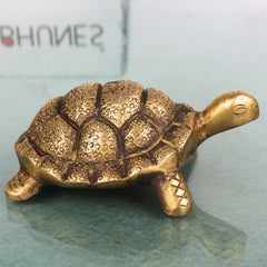 Brass Tortoise Sculpture for Vastu, Feng Shui, Pooja &amp; Spiritual Home Decor, Gold, 1.5 Inch, 1 Piece