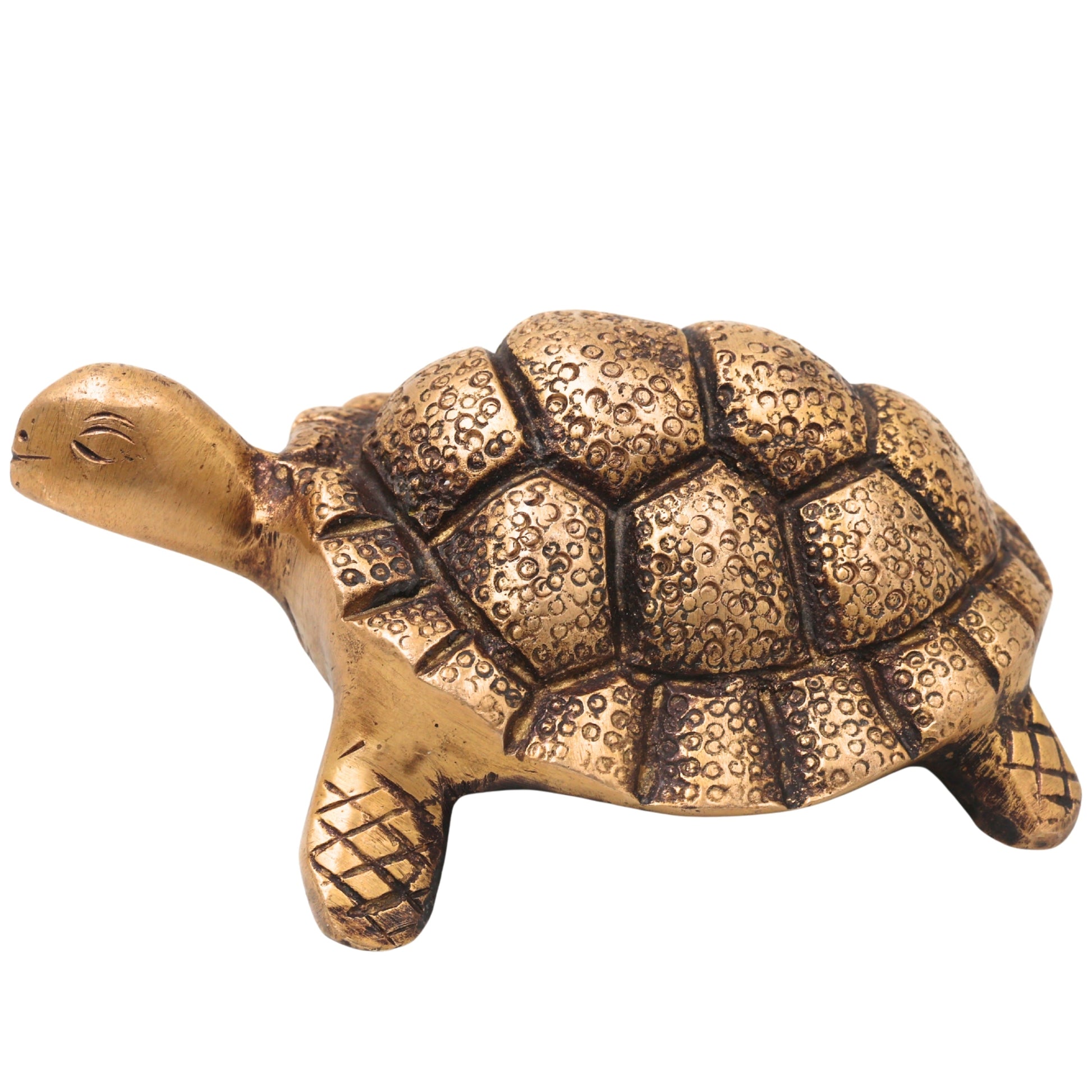 Brass Tortoise Sculpture for Vastu, Feng Shui, Pooja &amp; Spiritual Home Decor, Gold, 1.5 Inch, 1 Piece