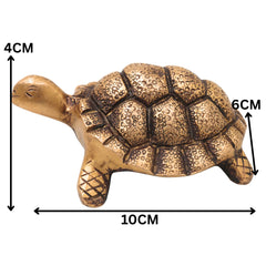 Brass Tortoise Sculpture for Vastu, Feng Shui, Pooja &amp; Spiritual Home Decor, Gold, 1.5 Inch, 1 Piece