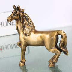 Brass Horse Sculpture for Vastu, Prosperity &amp; Premium Home Decor, Gold, 4 Inch, 1 Piece