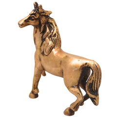 Brass Horse Sculpture for Vastu, Prosperity &amp; Premium Home Decor, Gold, 4 Inch, 1 Piece