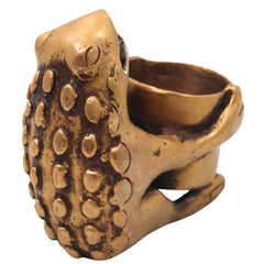 Brass Frog Candle Holder Handmade Traditional Deepam for Pooja Home Decor Vastu & Spiritual Gifting, Gold, 3 Inch, 1 Piece