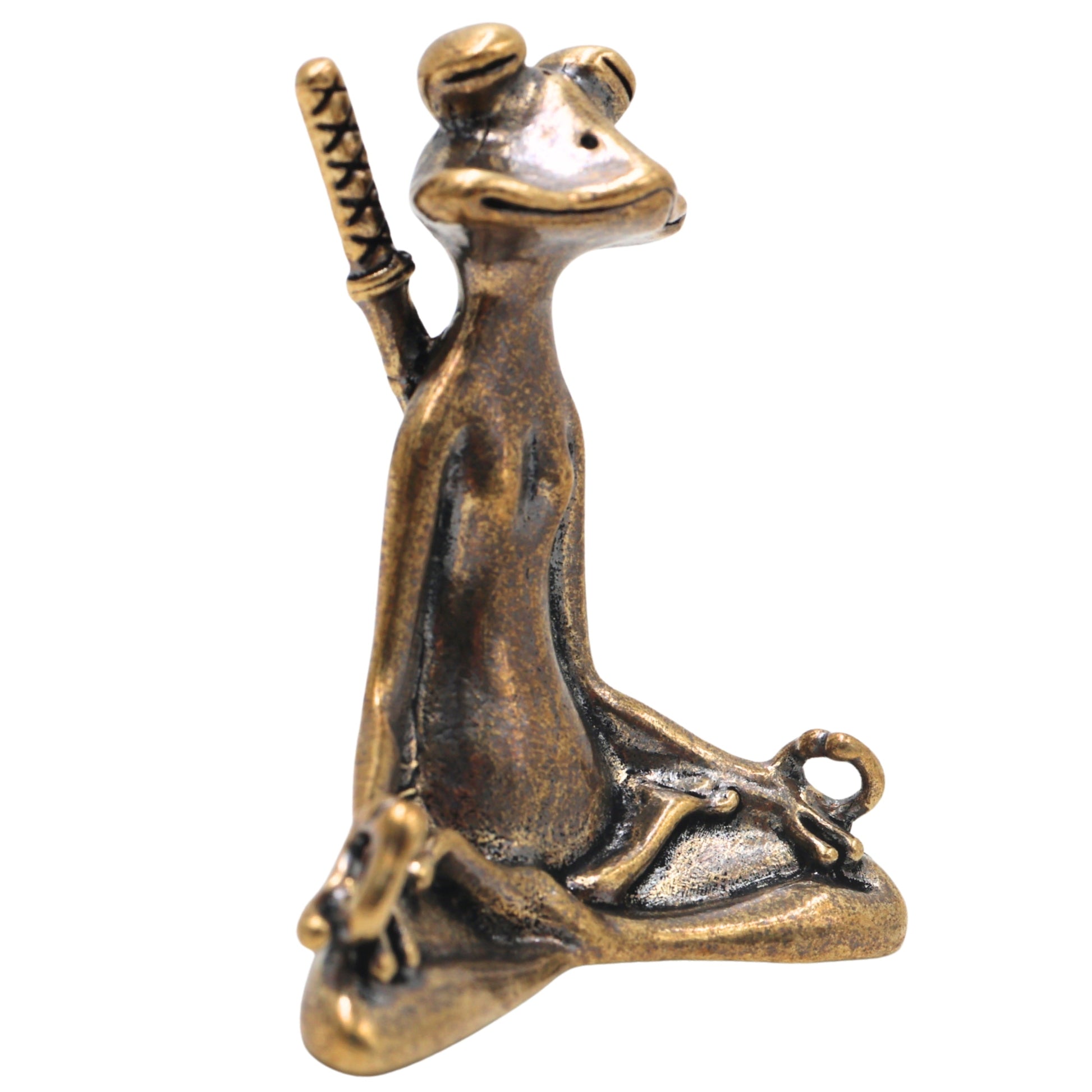 Brass Yoga Frog Sculpture for Vastu, Meditation & Home Decor, Handcrafted Traditional Zen Frog Idol, Gold, 2 Inch, 1 Piece