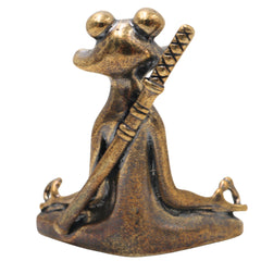 Brass Yoga Frog Sculpture for Vastu, Meditation & Home Decor, Handcrafted Traditional Zen Frog Idol, Gold, 2 Inch, 1 Piece