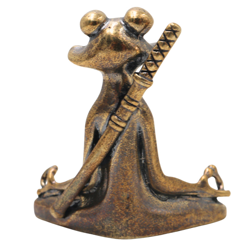Brass Yoga Frog Sculpture for Vastu, Meditation & Home Decor, Handcrafted Traditional Zen Frog Idol, Gold, 2 Inch, 1 Piece
