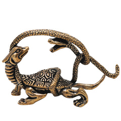 Brass Naag Kurma Tortoise Showpiece for Vastu Pooja Home Decor Gifting Traditional Handcrafted Idol, Gold, 1.5 Inch, 1 Piece