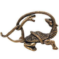 Brass Naag Kurma Tortoise Showpiece for Vastu Pooja Home Decor Gifting Traditional Handcrafted Idol, Gold, 1.5 Inch, 1 Piece