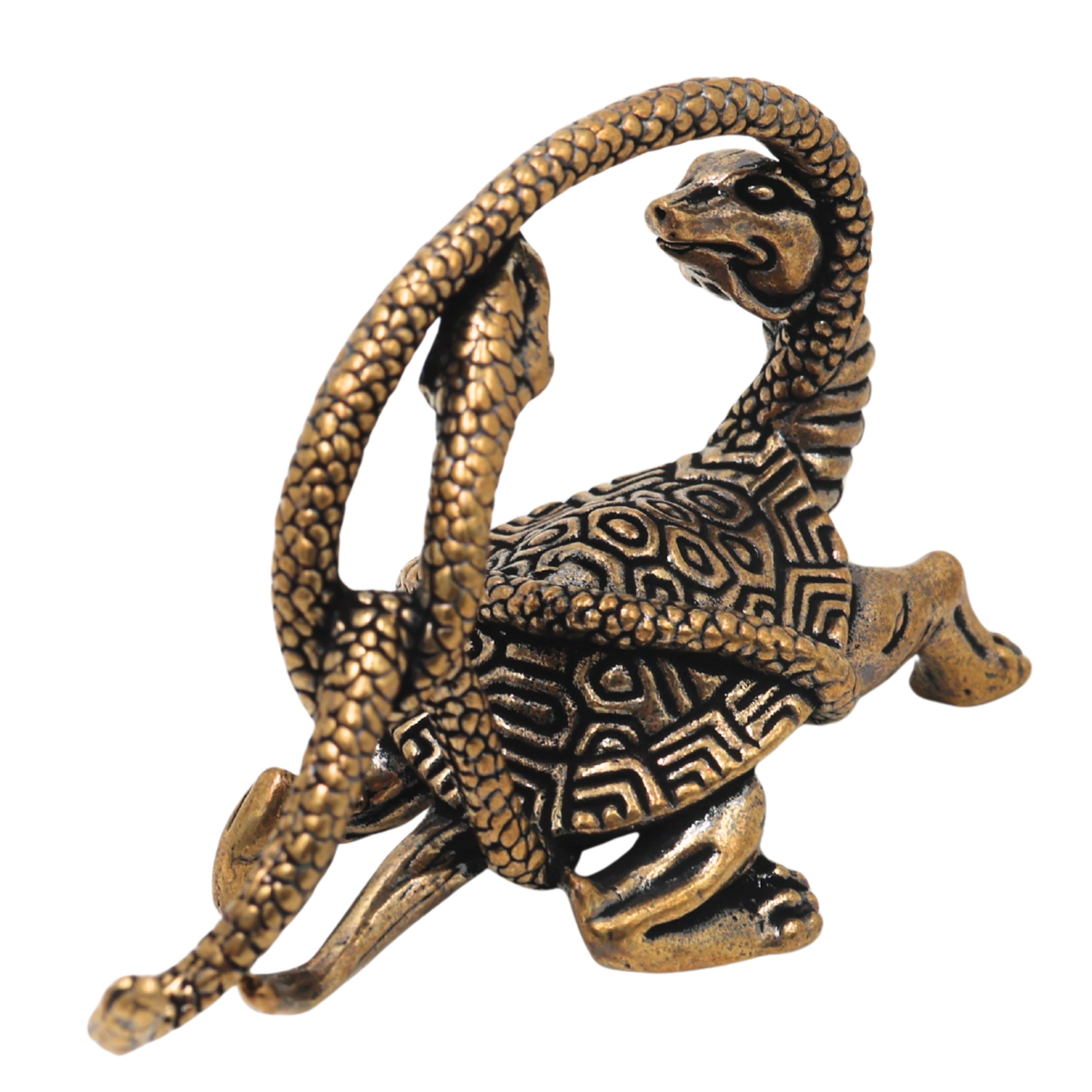 Brass Naag Kurma Tortoise Showpiece for Vastu Pooja Home Decor Gifting Traditional Handcrafted Idol, Gold, 1.5 Inch, 1 Piece