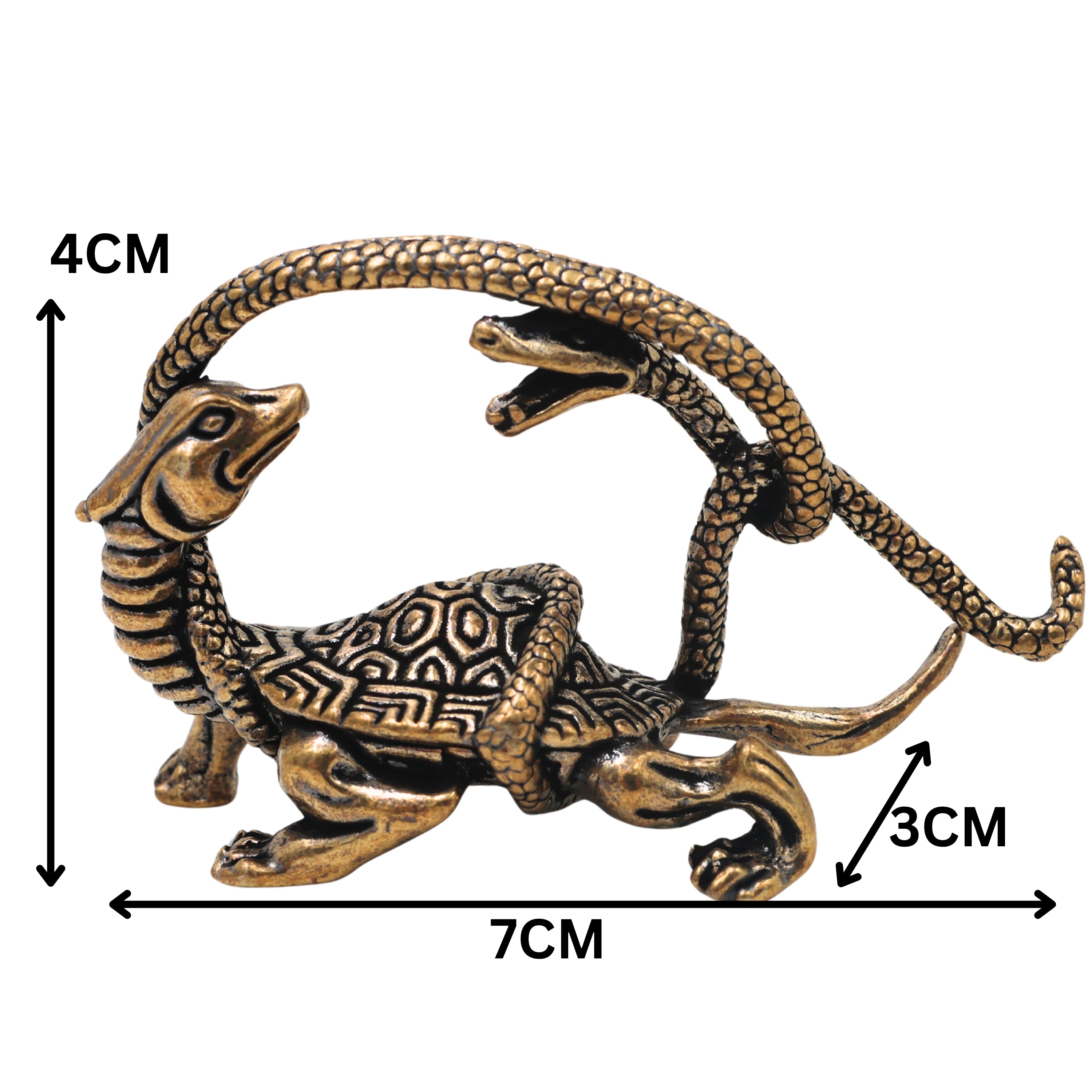 Brass Naag Kurma Tortoise Showpiece for Vastu Pooja Home Decor Gifting Traditional Handcrafted Idol, Gold, 1.5 Inch, 1 Piece