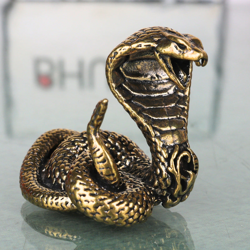 Brass Naga Snake Idol for Pooja, Handcrafted Traditional Sarpa Murti Home Decor & Spiritual Gifting, Gold, 1.5 Inch, 1 Piece