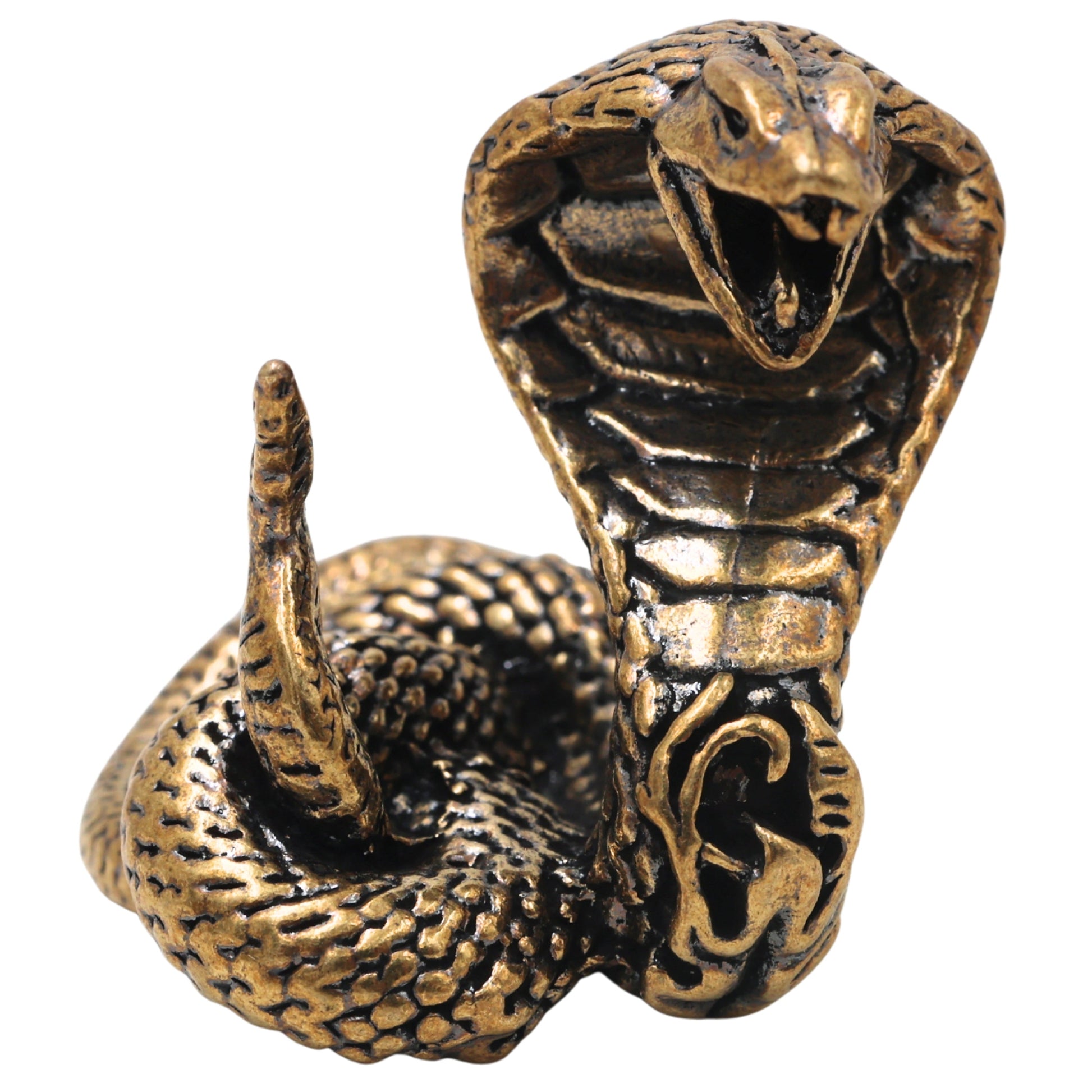 Brass Naga Snake Idol for Pooja, Handcrafted Traditional Sarpa Murti Home Decor & Spiritual Gifting, Gold, 1.5 Inch, 1 Piece