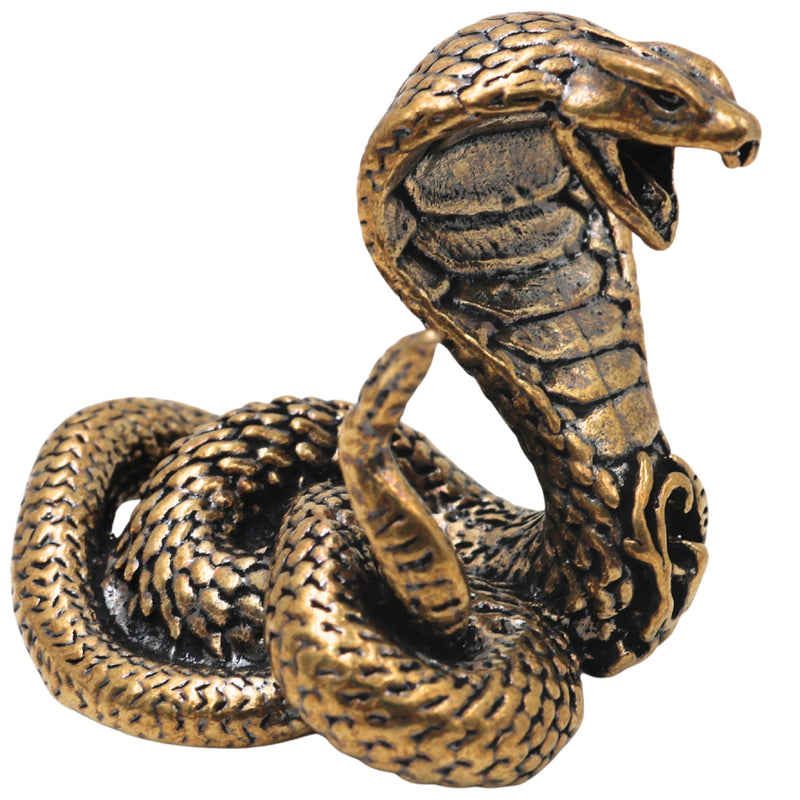 Brass Naga Snake Idol for Pooja, Handcrafted Traditional Sarpa Murti Home Decor & Spiritual Gifting, Gold, 1.5 Inch, 1 Piece