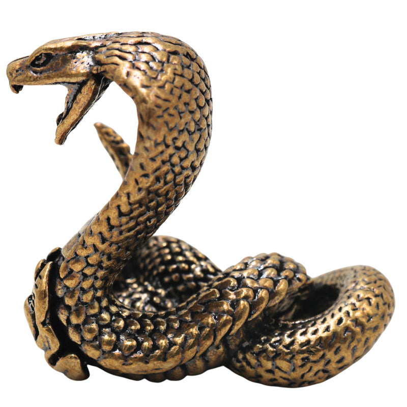 Brass Naga Snake Idol for Pooja, Handcrafted Traditional Sarpa Murti Home Decor & Spiritual Gifting, Gold, 1.5 Inch, 1 Piece