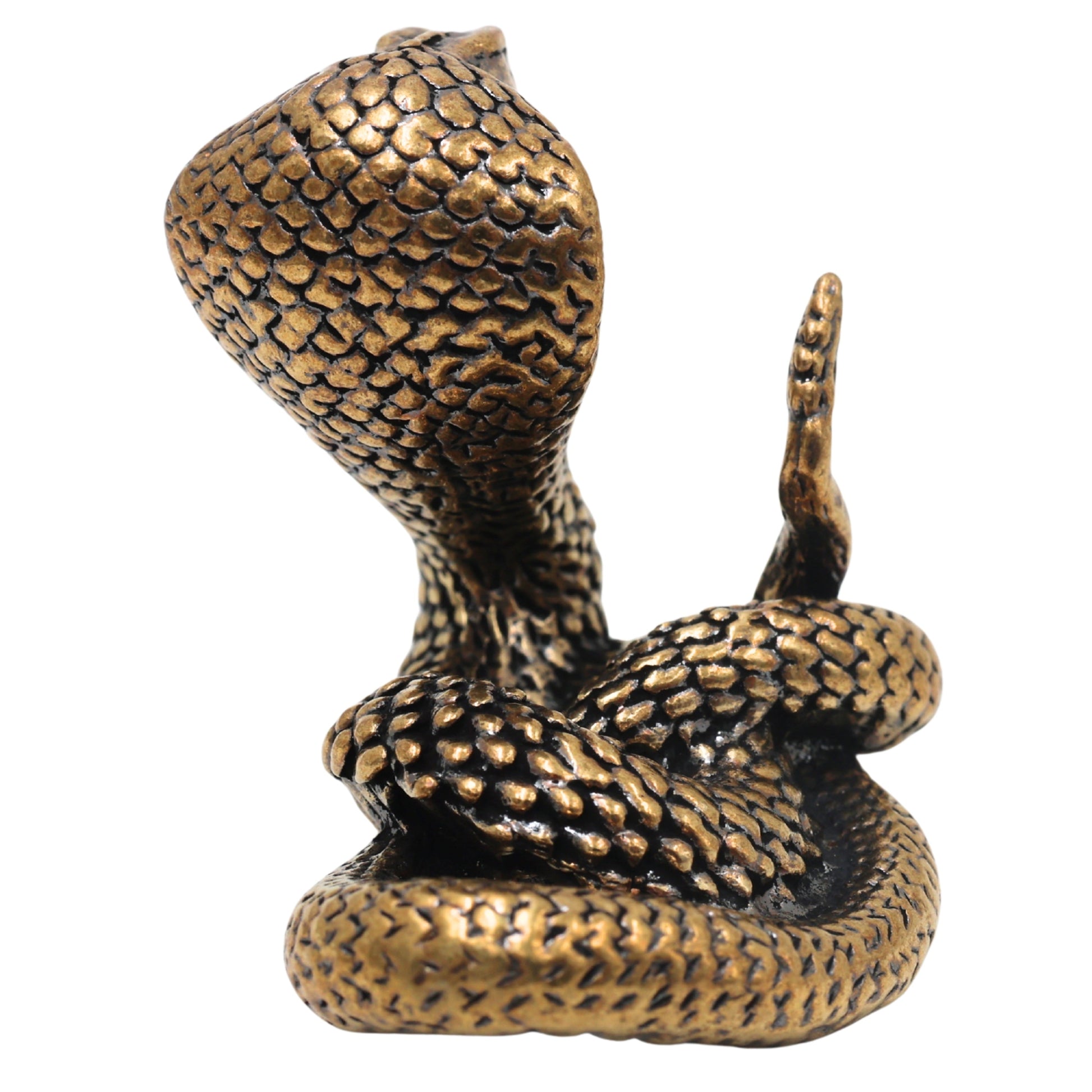 Brass Naga Snake Idol for Pooja, Handcrafted Traditional Sarpa Murti Home Decor & Spiritual Gifting, Gold, 1.5 Inch, 1 Piece