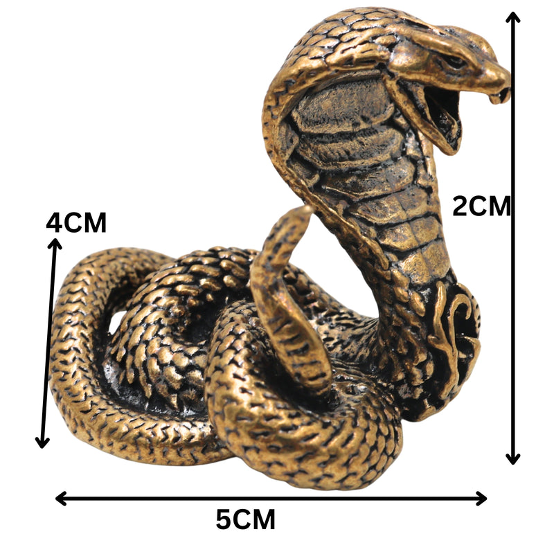 Brass Naga Snake Idol for Pooja, Handcrafted Traditional Sarpa Murti Home Decor & Spiritual Gifting, Gold, 1.5 Inch, 1 Piece