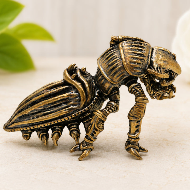 Brass Beetle Showpiece for Home Decor & Gifting, Handcrafted Traditional Decorative Insect Figurine, Gold, 1 Inch, 1 Piece