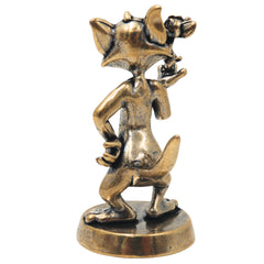 Brass Tom And Jerry Table Decorative Showpiece Handcrafted Cartoon Collectible Home Decor Gift Figurine, Gold, 2 Inch, 1 Piece