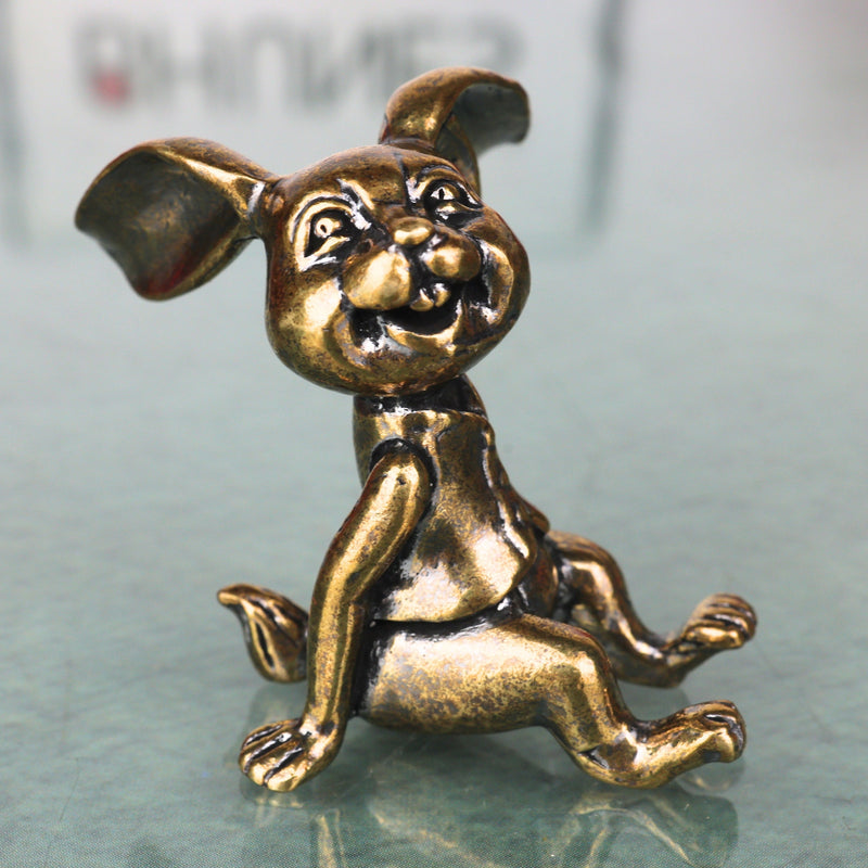Brass Rabbit Table Decor Handcrafted Traditional Bunny Figurine Lucky Vastu Home Gift Showpiece, Gold, 1.5 Inch, 1 Piece