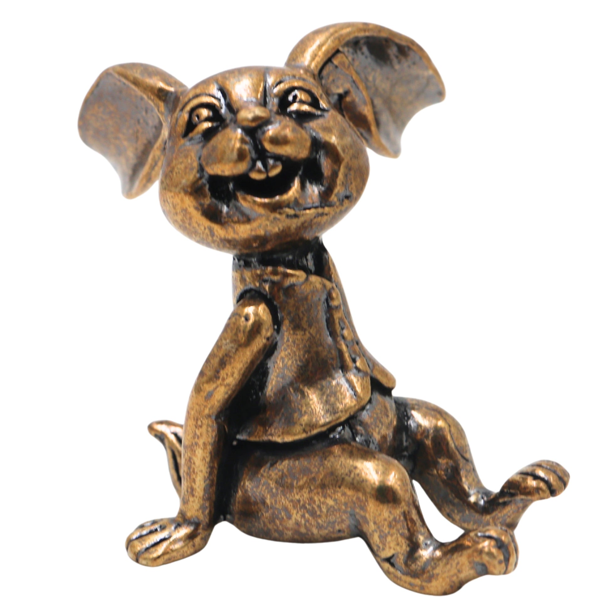 Brass Rabbit Table Decor Handcrafted Traditional Bunny Figurine Lucky Vastu Home Gift Showpiece, Gold, 1.5 Inch, 1 Piece
