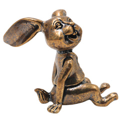 Brass Rabbit Table Decor Handcrafted Traditional Bunny Figurine Lucky Vastu Home Gift Showpiece, Gold, 1.5 Inch, 1 Piece