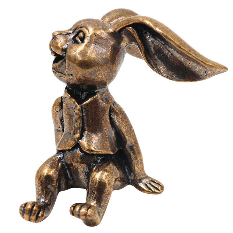 Brass Rabbit Table Decor Handcrafted Traditional Bunny Figurine Lucky Vastu Home Gift Showpiece, Gold, 1.5 Inch, 1 Piece