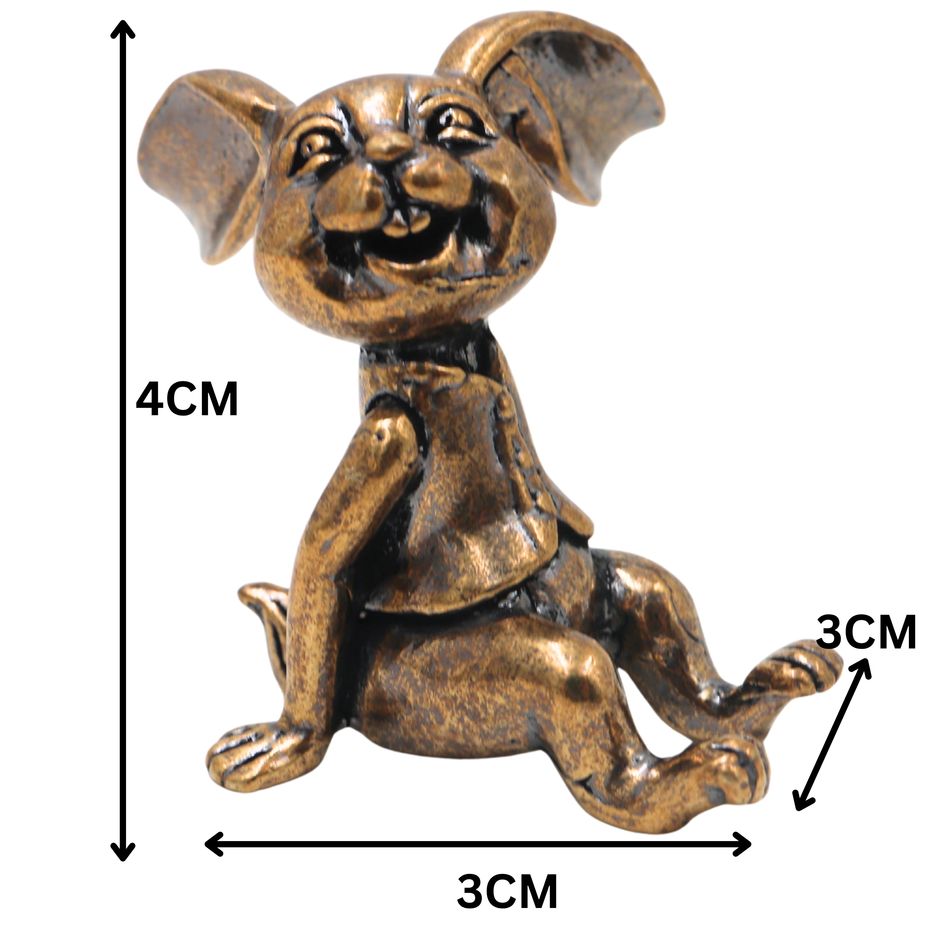 Brass Rabbit Table Decor Handcrafted Traditional Bunny Figurine Lucky Vastu Home Gift Showpiece, Gold, 1.5 Inch, 1 Piece