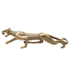 Brass Leopard Panther Table Decorative Handcrafted Wildlife Sculpture for Vastu Home Decor Gifting, Gold, 1 Inch, 1 Piece
