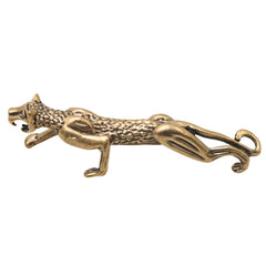 Brass Leopard Panther Table Decorative Handcrafted Wildlife Sculpture for Vastu Home Decor Gifting, Gold, 1 Inch, 1 Piece