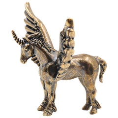 Brass Pegasus Winged Horse Figurine Handcrafted Table Decor Gift Sculpture for Home & Office, Gold, 1.5 Inch, 1 Piece