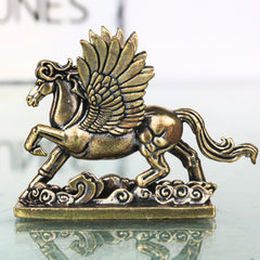 Brass Pegasus Winged Horse Table Decorative Idol Handcrafted Traditional Vastu Home Decor Spiritual Gifting Figurine, Gold, 1.5 Inch, 1 Piece