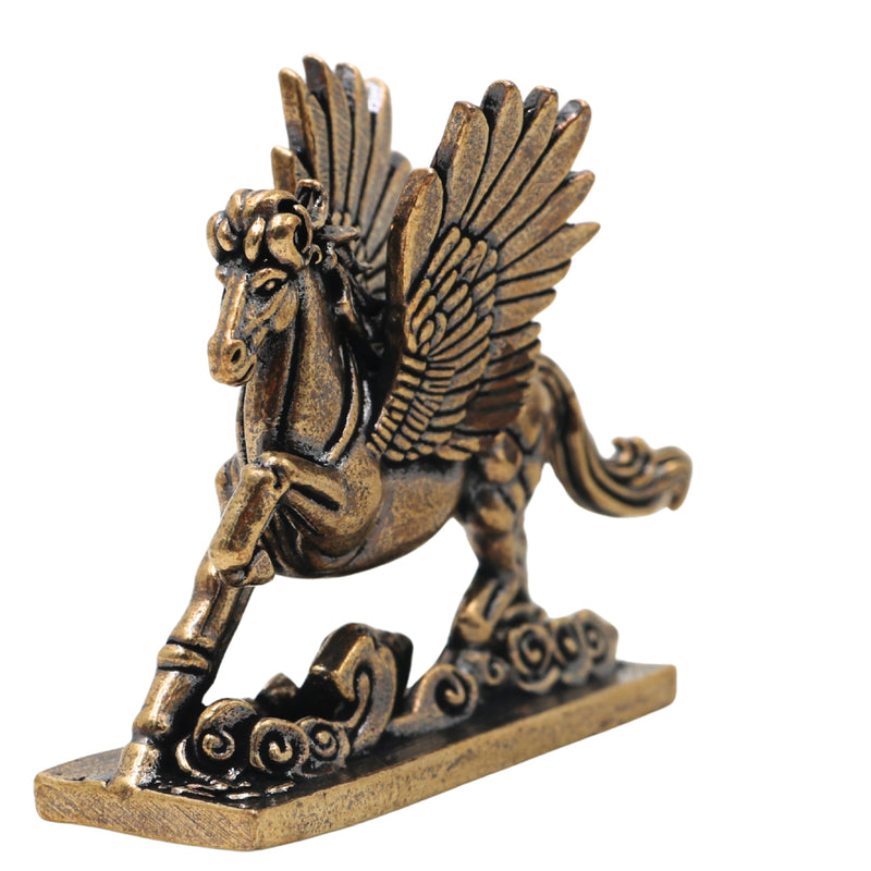 Brass Pegasus Winged Horse Table Decorative Idol Handcrafted Traditional Vastu Home Decor Spiritual Gifting Figurine, Gold, 1.5 Inch, 1 Piece