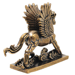 Brass Pegasus Winged Horse Table Decorative Idol Handcrafted Traditional Vastu Home Decor Spiritual Gifting Figurine, Gold, 1.5 Inch, 1 Piece