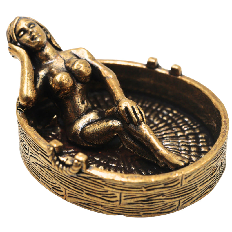 Brass Lady In Bathtub Table Decorative Sculpture Traditional Handcrafted Snan Sundari Decor Idol for Home Gifting & Vastu, Gold, 1 Inch, 1 Piece