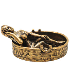 Brass Lady In Bathtub Table Decorative Sculpture Traditional Handcrafted Snan Sundari Decor Idol for Home Gifting & Vastu, Gold, 1 Inch, 1 Piece