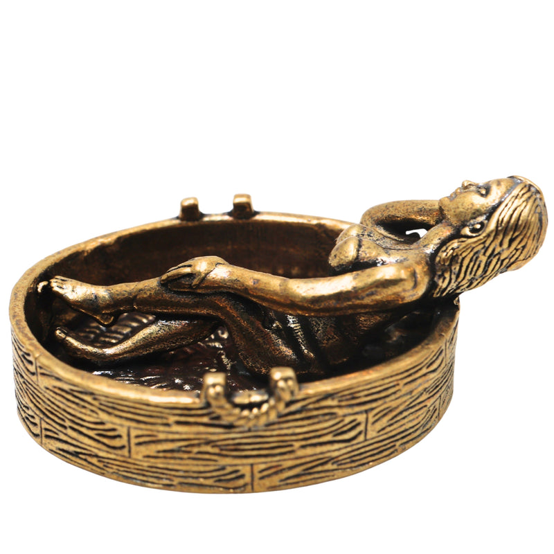 Brass Lady In Bathtub Table Decorative Sculpture Traditional Handcrafted Snan Sundari Decor Idol for Home Gifting & Vastu, Gold, 1 Inch, 1 Piece