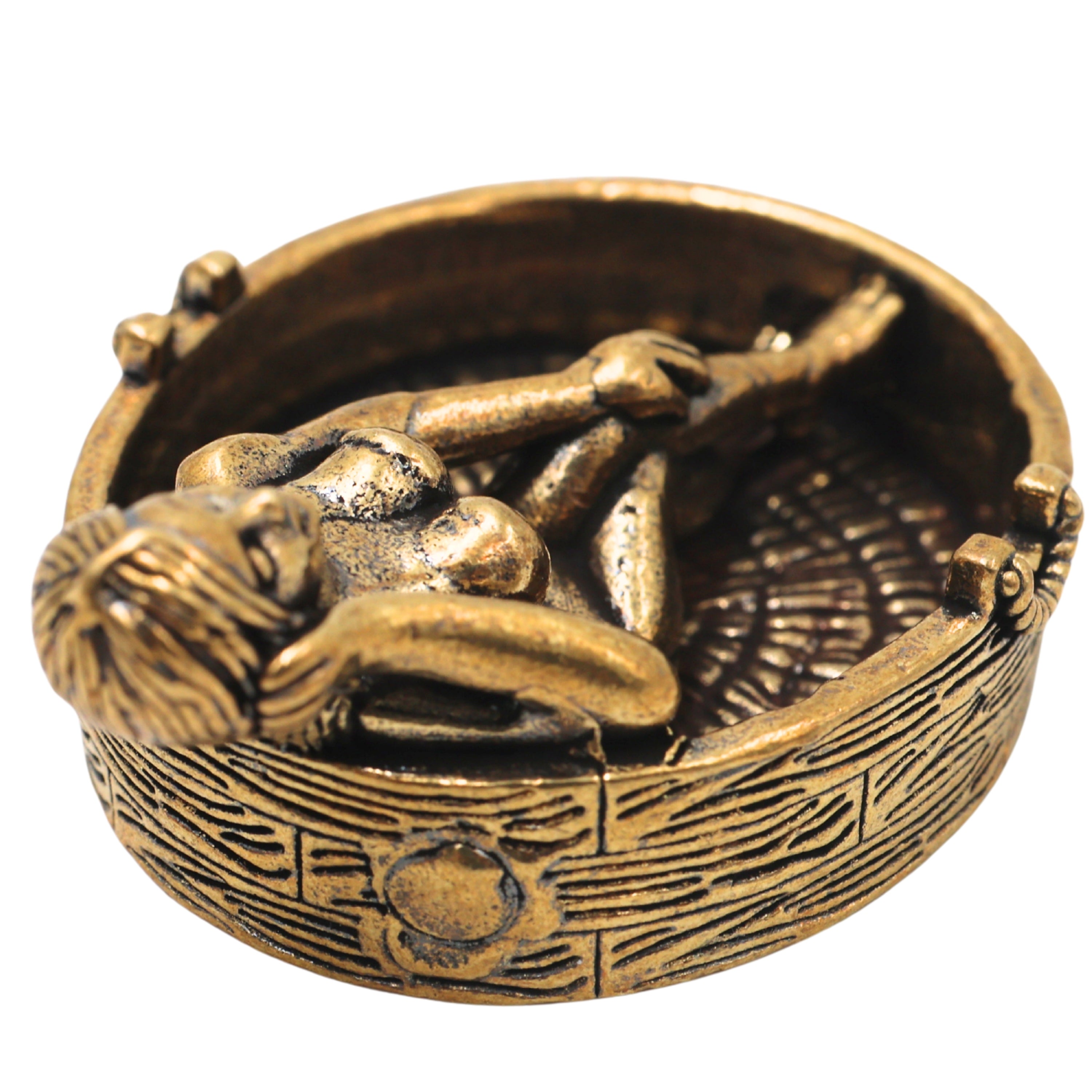 Brass Lady In Bathtub Table Decorative Sculpture Traditional Handcrafted Snan Sundari Decor Idol for Home Gifting & Vastu, Gold, 1 Inch, 1 Piece