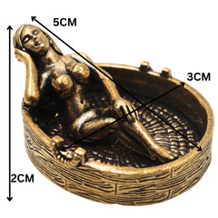 Brass Lady In Bathtub Table Decorative Sculpture Traditional Handcrafted Snan Sundari Decor Idol for Home Gifting & Vastu, Gold, 1 Inch, 1 Piece