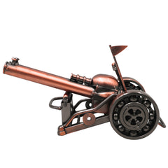 Handcrafted Steel War Cannon Sculpture, Traditional Military Artillery Replica for Home Decor, Collection & Gifting, Brown, 3 Inch, 1 Piece