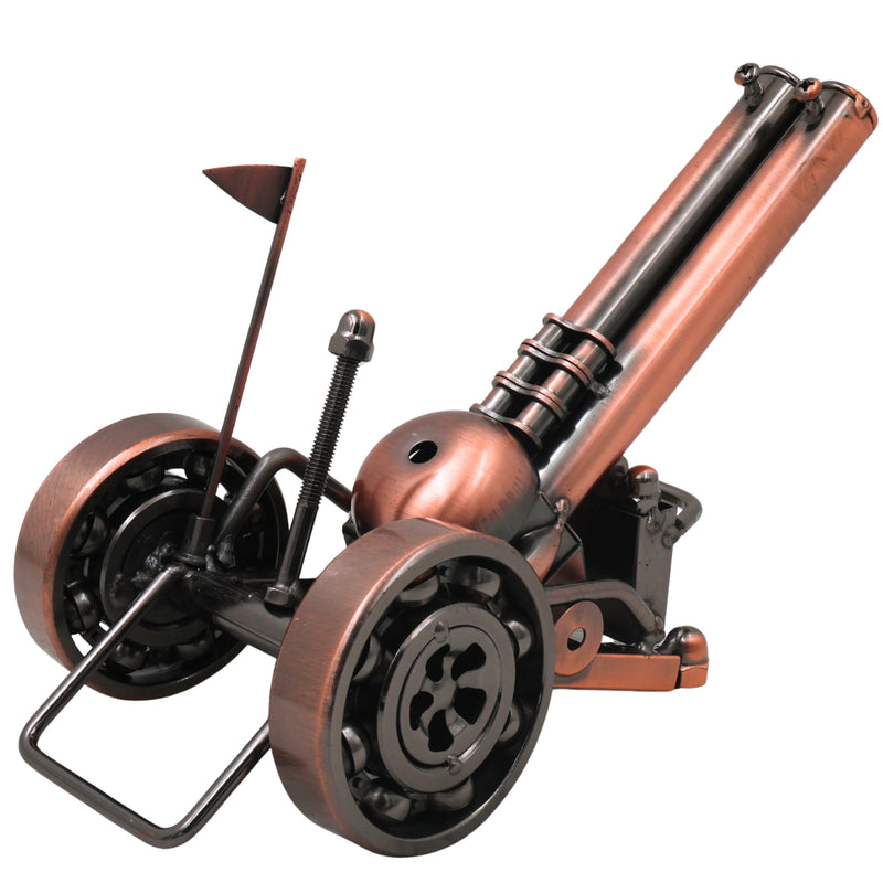 Handcrafted Steel War Cannon Sculpture, Traditional Military Artillery Replica for Home Decor, Collection & Gifting, Brown, 3 Inch, 1 Piece
