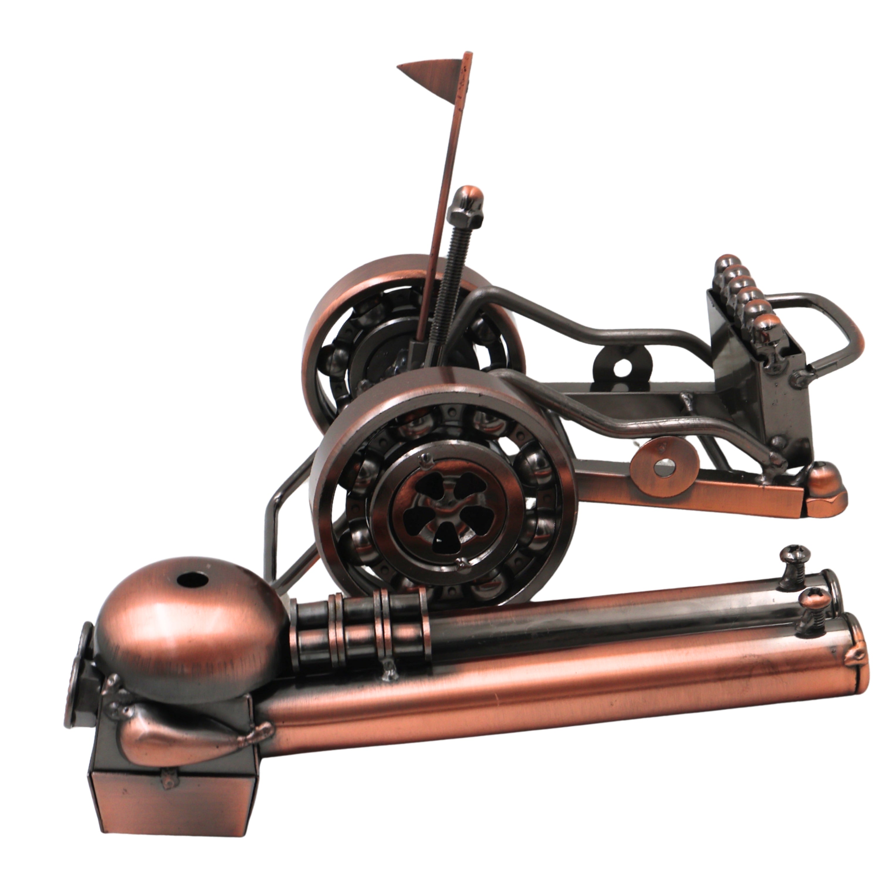 Handcrafted Steel War Cannon Sculpture, Traditional Military Artillery Replica for Home Decor, Collection & Gifting, Brown, 3 Inch, 1 Piece