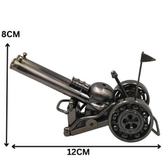 Brass War Cannon Showpiece Handcrafted Traditional Royal Artillery Decor for Home, Office & Gifting, Black, 3 Inch, 1 Piece