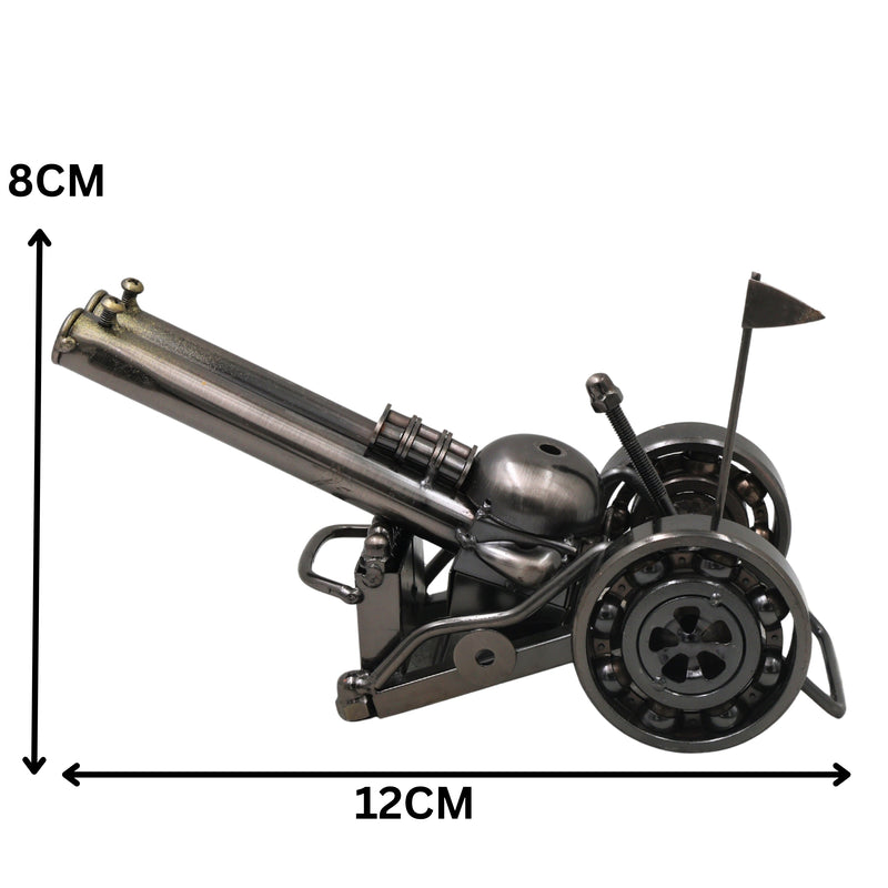 Brass War Cannon Showpiece Handcrafted Traditional Royal Artillery Decor for Home, Office & Gifting, Black, 3 Inch, 1 Piece