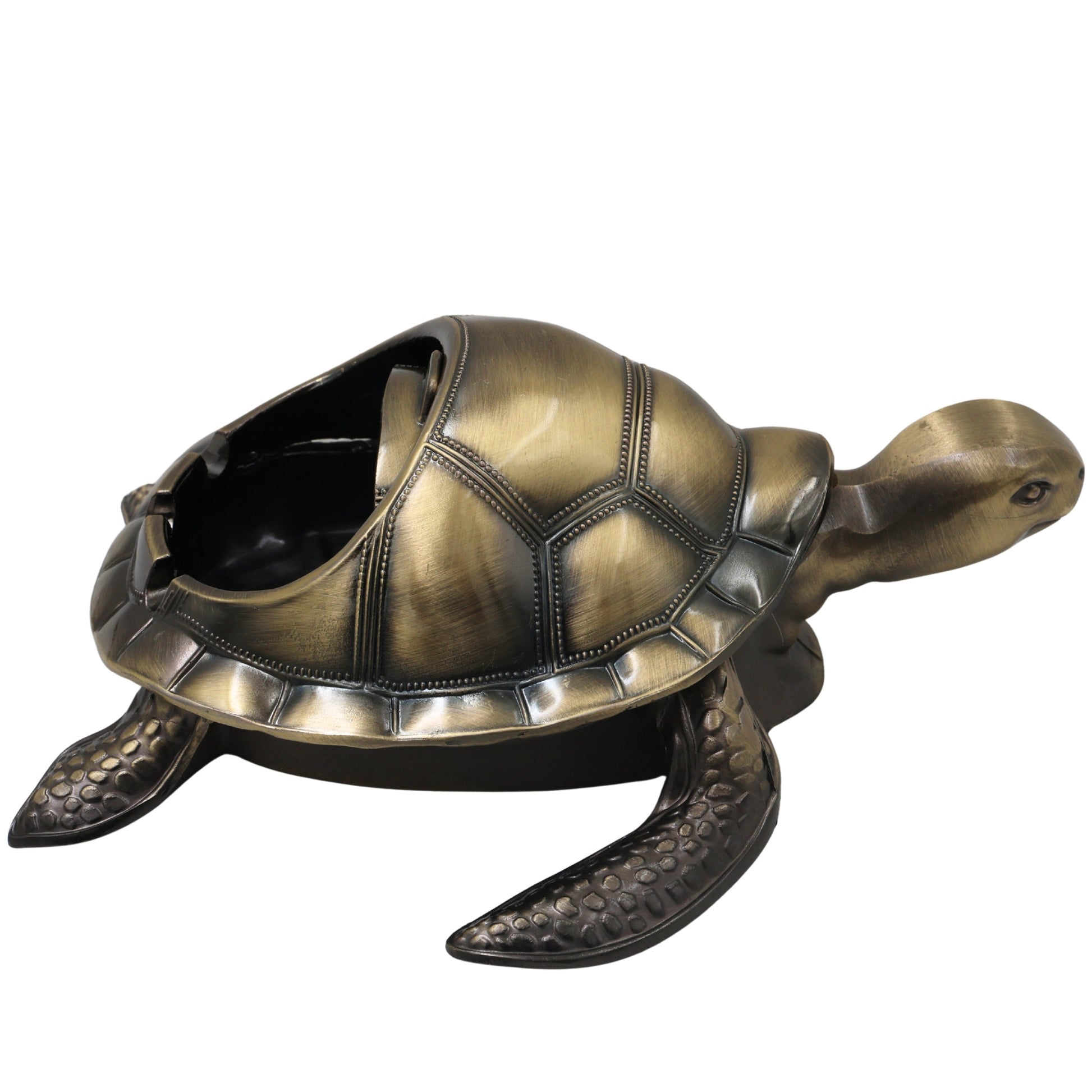 Brass Kurma Tortoise Ashtray Handcrafted Traditional Turtle Decor for Vastu Home Gifting Pooja Tabletop, Gold, 2.5 Inch, 1 Piece
