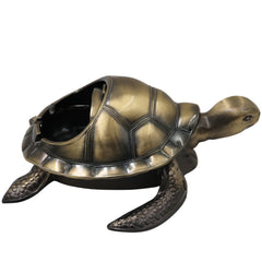 Brass Kurma Tortoise Ashtray Handcrafted Traditional Turtle Decor for Vastu Home Gifting Pooja Tabletop, Gold, 2.5 Inch, 1 Piece