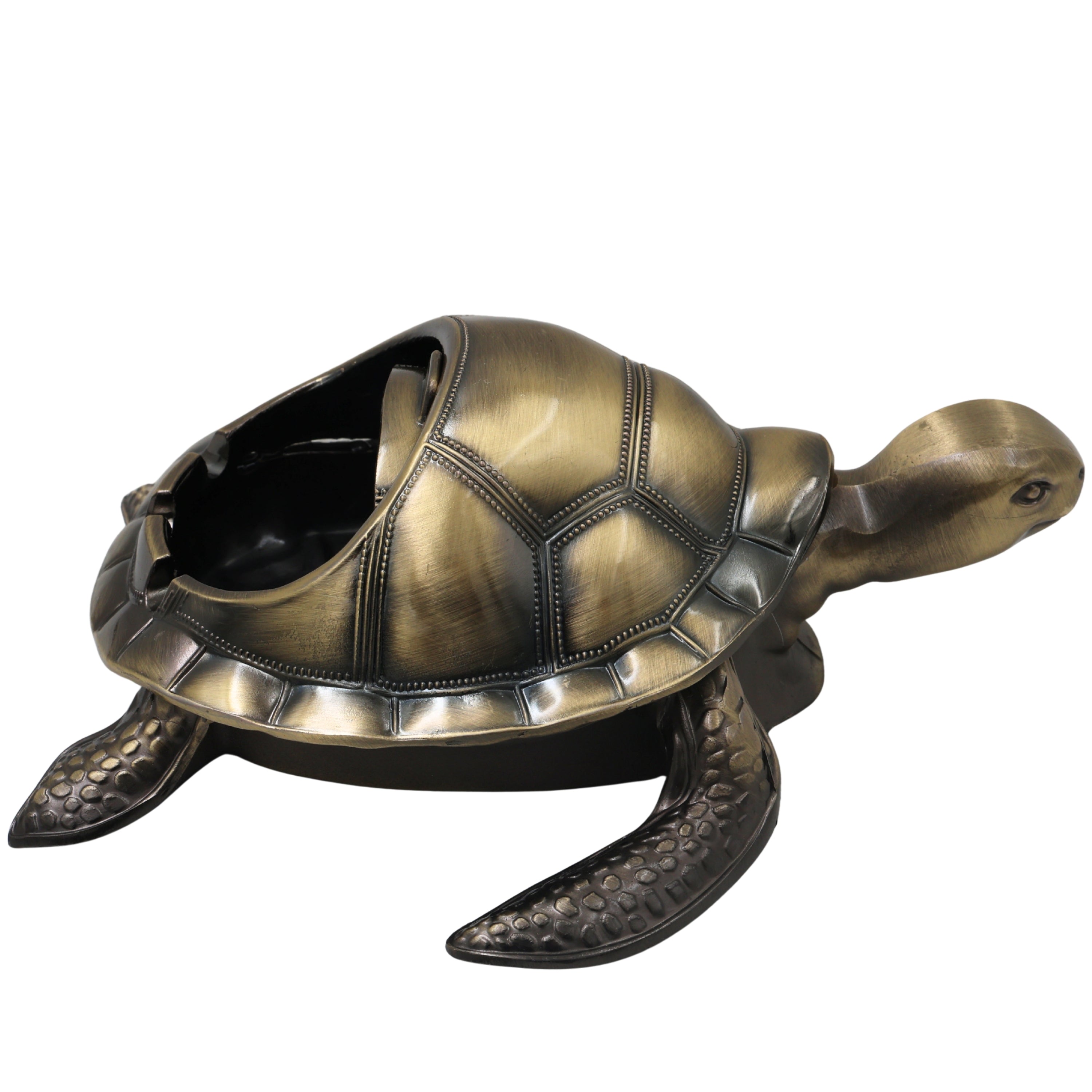 Brass Kurma Tortoise Ashtray Handcrafted Traditional Turtle Decor for Vastu Home Gifting Pooja Tabletop, Gold, 2.5 Inch, 1 Piece