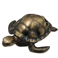 Brass Kurma Tortoise Ashtray Handcrafted Traditional Turtle Decor for Vastu Home Gifting Pooja Tabletop, Gold, 2.5 Inch, 1 Piece