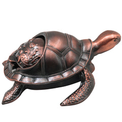 Steel Kurma Tortoise Ashtray Handcrafted Traditional Smoking Bowl Vaastu Home Decor Gifting Accent, Gold, 2.5 Inch, 1 Piece